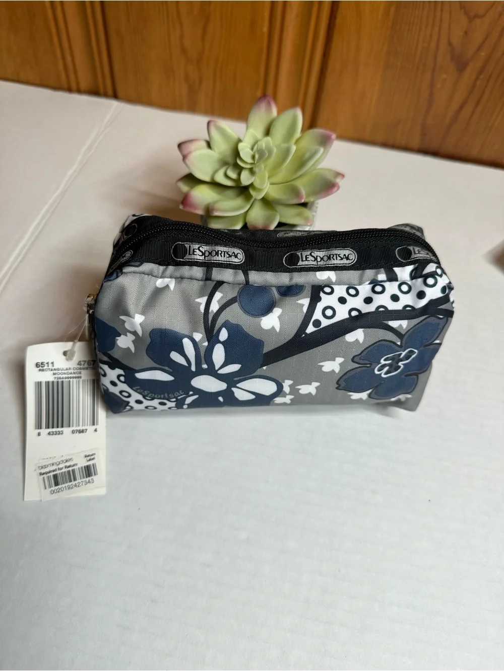 Lesportsac Dual-Pack Men's Toiletry Pouches in Gray Floral and Tan Geo